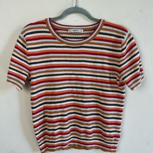 Zara Multicolor Striped Knit Tee